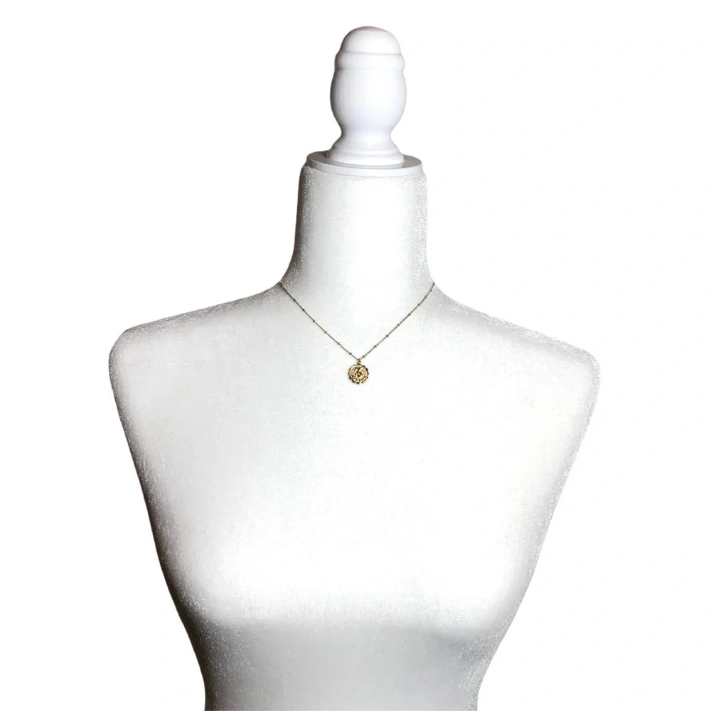 Gold Tone Capricorn Zodiac Short Length Necklace